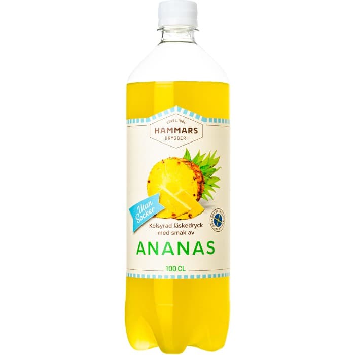 Hammars Bryggeri Ananas Sockerfri 1L – från Hammars Bryggeri – 21 kr – hos Delitea