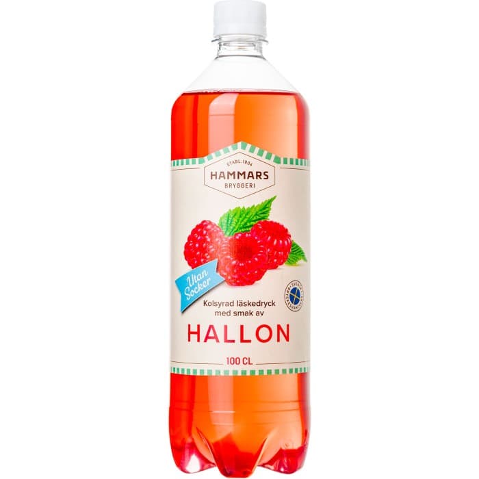 Hammars Bryggeri Hallonsoda Sockerfri 1L – från Hammars Bryggeri – 21 kr – hos Delitea