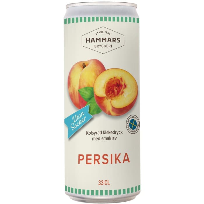 Hammars Bryggeri Persika utan Socker Burk 33cl – från Hammars Bryggeri – 15 kr – hos Delitea