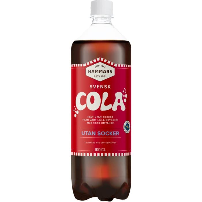 Hammars Bryggeri Svensk Cola Sockerfri 1L – från Hammars Bryggeri – 22 kr – hos Delitea