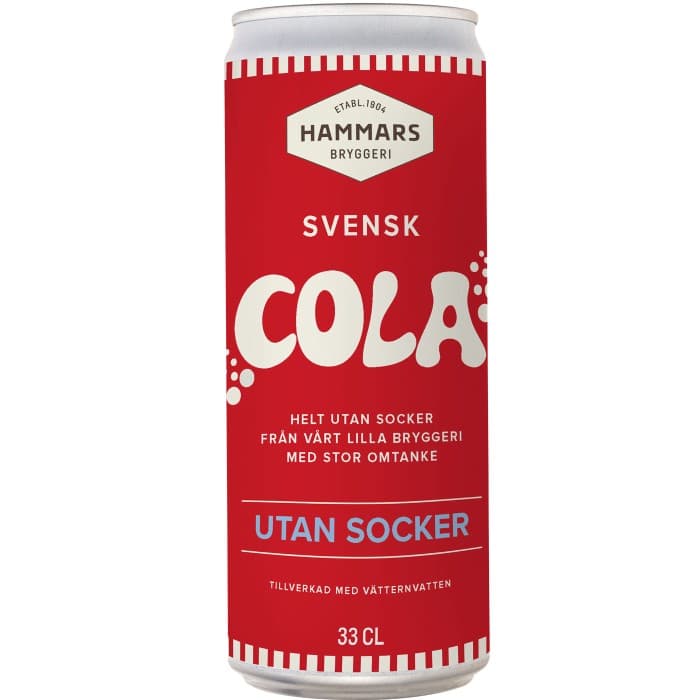 Hammars Bryggeri Svensk Cola Sockerfri 33cl – från Hammars Bryggeri – 25 kr – hos Delitea
