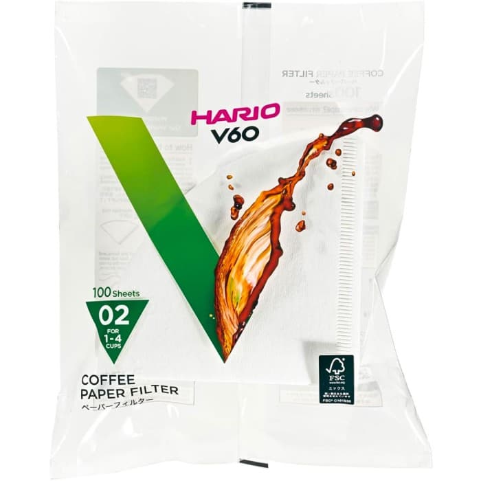 Hario V60 Pappersfilter 2-kopp 100st