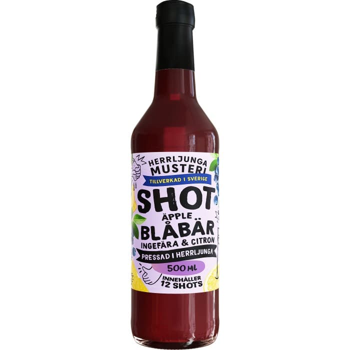 Herrljunga Musteri Shot Blåbär & Ingefära 500ml – från Herrljunga Musteri – 46 kr – hos Delitea