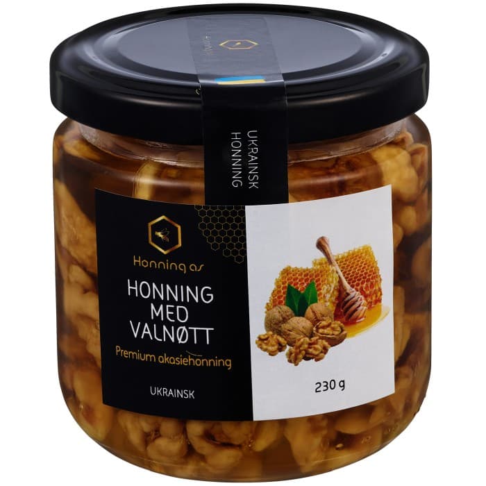 Honning Ekologisk Akaciahonung med Valnöt 230g – från Honning – 69 kr – hos Delitea
