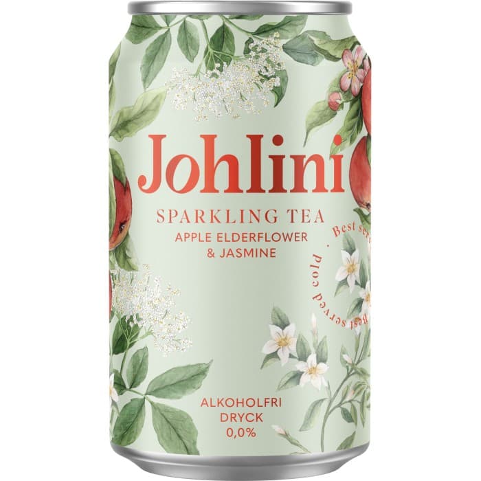 Johlini Sparkling Tea Äpple & Fläder 33cl – från Johlini – 33 kr – hos Delitea