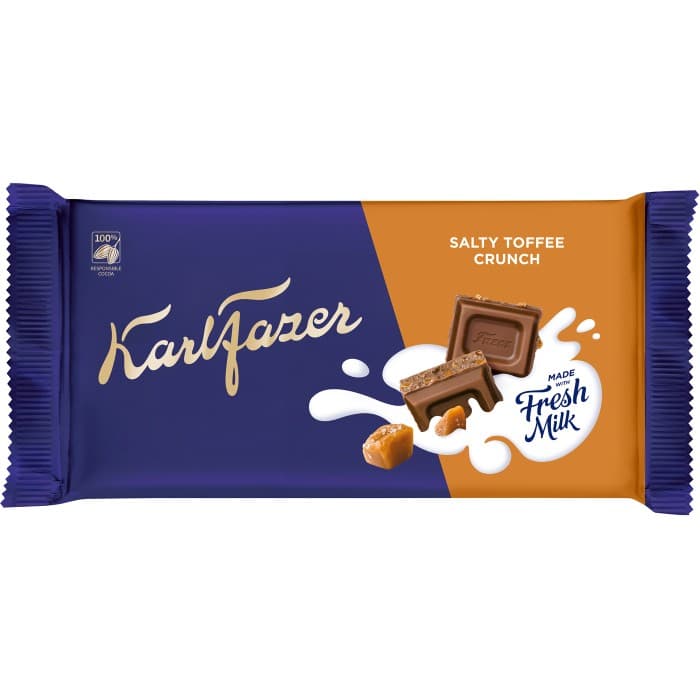 Karl Fazer Salty Toffee Crunch 145g från Fazer – köp hos Delitea