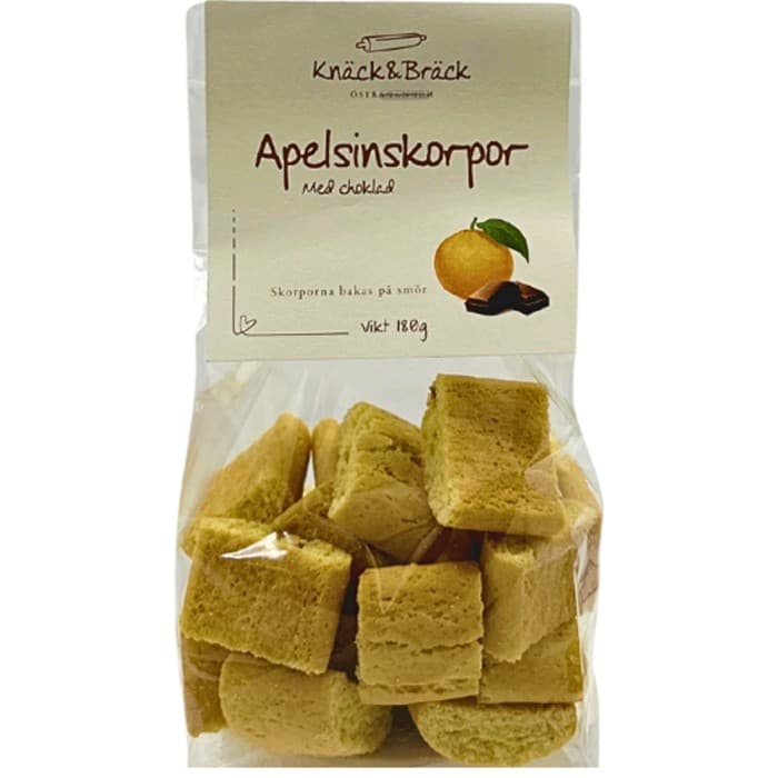 Knäck & Bräck Apelsinskorpor med Choklad 180g – från Knäck & Bräck – 65 kr – hos Delitea