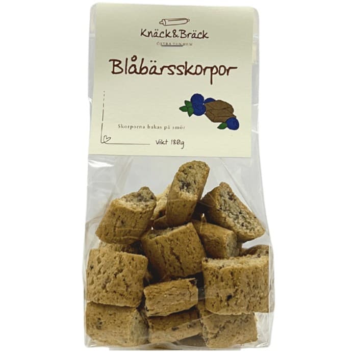 Knäck & Bräck Blåbärsskorpor 180g – från Knäck & Bräck – 65 kr – hos Delitea