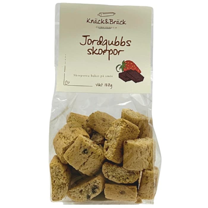 Knäck & Bräck Jordgubbsskorpor 180g – från Knäck & Bräck – 65 kr – hos Delitea
