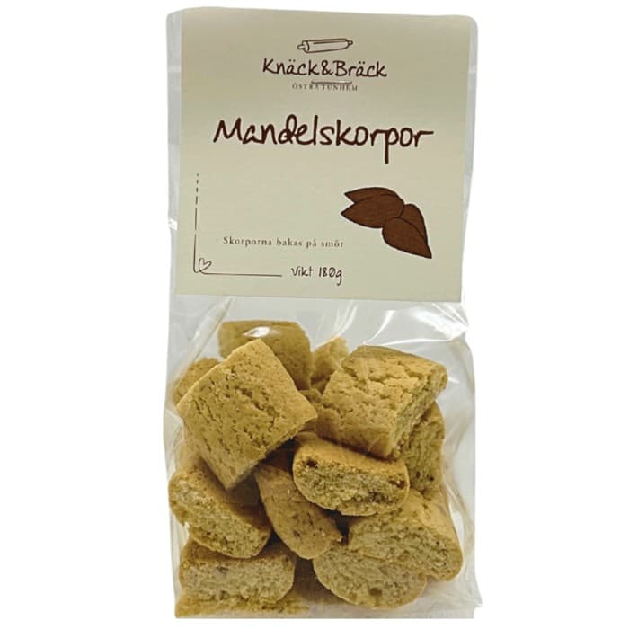 Knäck & Bräck Mandelskorpor 180g – från Knäck & Bräck – 65 kr – hos Delitea