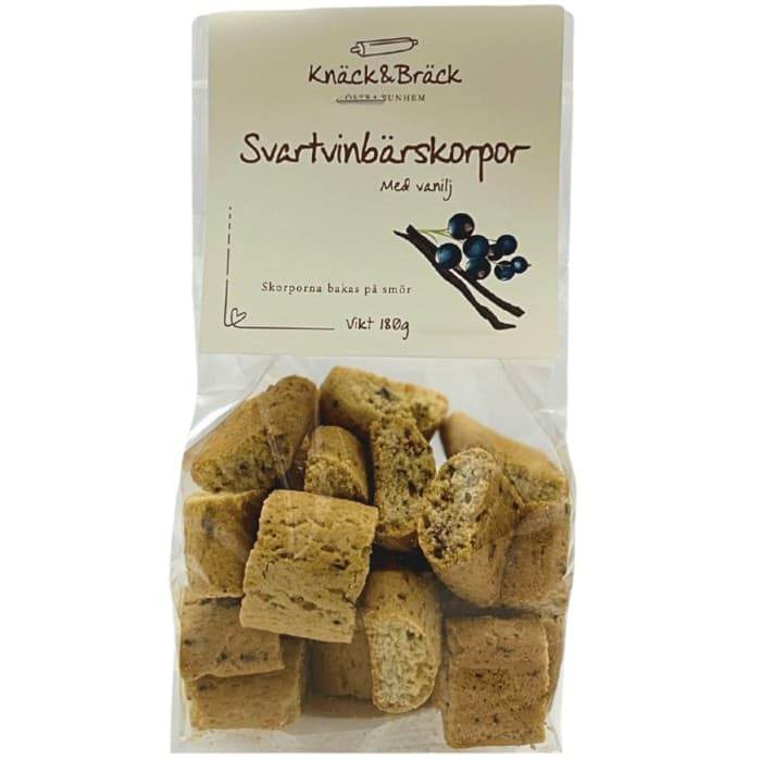 Knäck & Bräck Svartvinbärskorpor med Vanilj 180g – från Knäck & Bräck – 65 kr – hos Delitea