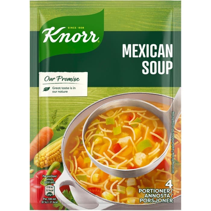 Knorr Mexicana Pulversoppa 4-portioner 64g – från Knorr – 17 kr – hos Delitea