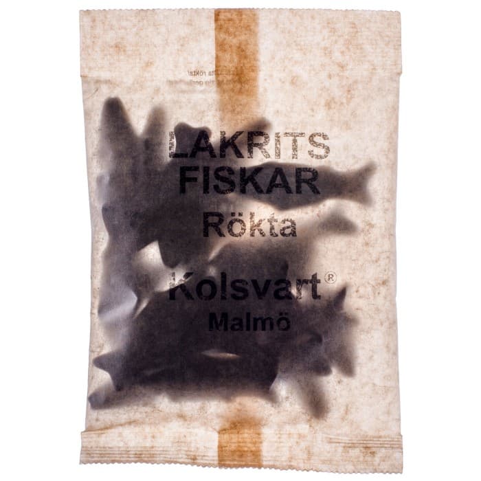 Kolsvart Rökta Lakritsfiskar 120g