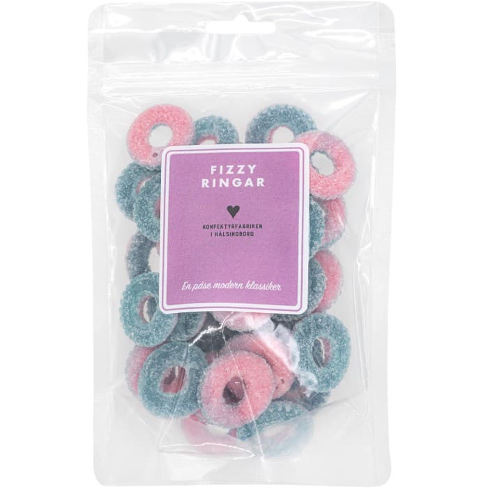 Konfektyrfabriken i Hälsingborg Fizzyringar 150g – från Konfektyrfabriken i Hälsingborg – 35 kr – hos Delitea
