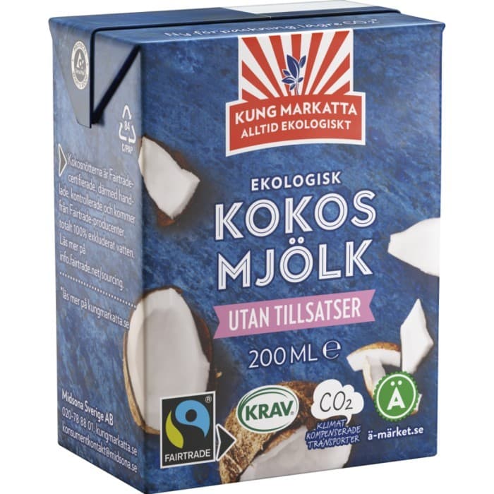 Kung Markatta Kokosmjölk 200ml – från Kung Markatta – 14 kr – hos Delitea