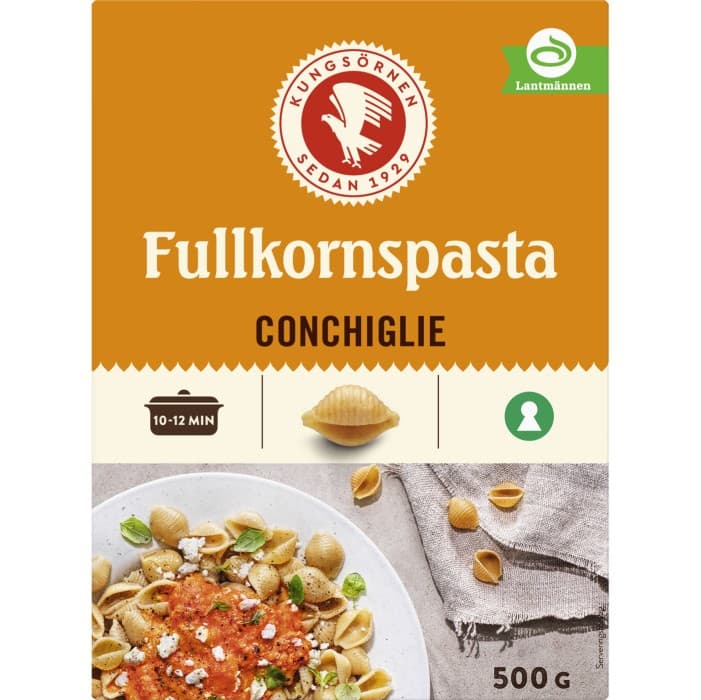 Kungsörnen Fullkornspasta Conchiglie 500g