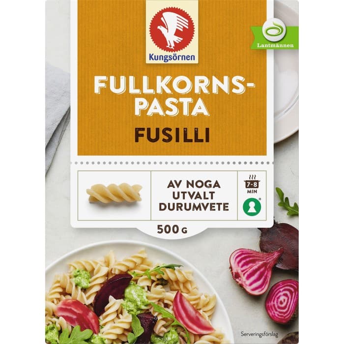 Kungsörnen Pasta Fusilli Fullkorn 500g – från Kungsörnen – 20 kr – hos Delitea
