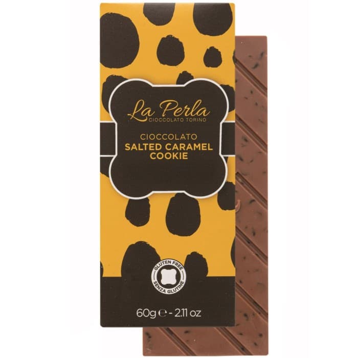 La Perla Ljus choklad med Salt Karamell & Kakkrisp 60g från La Perla – köp hos Delitea