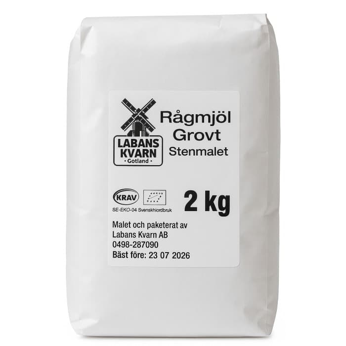 Labans Kvarn Rågmjöl Stenmalet Grov 2kg
