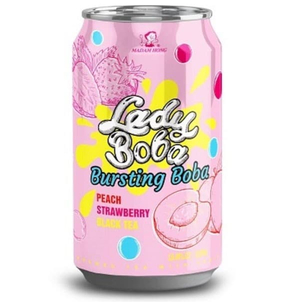 Lady Boba Peach Strawberry Bubble Tea 320ml – från Lady Boba – 29 kr – hos Delitea