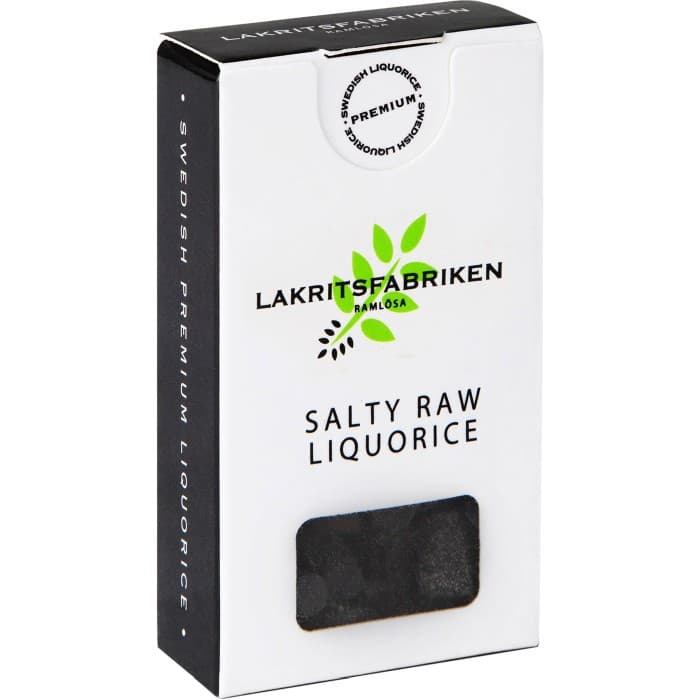 Lakritsfabriken i Ramlösa Salty Raw Liquorice 25g – från Lakritsfabriken i Ramlösa – 30 kr – hos Delitea