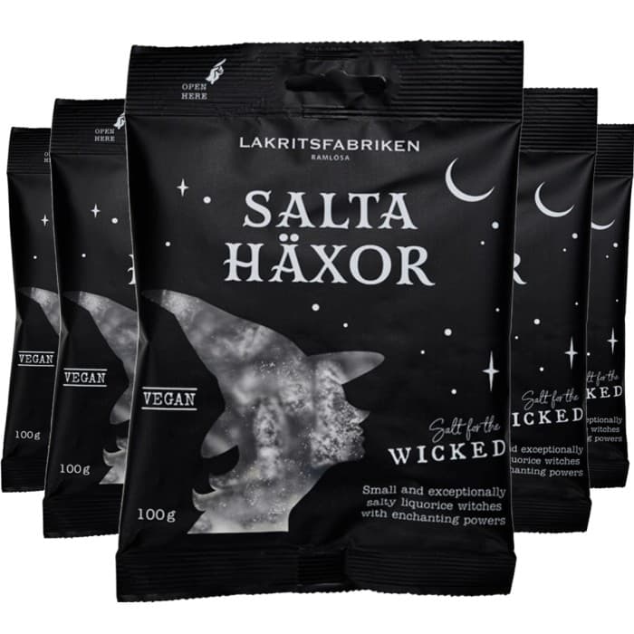 Lakritsfabriken Salta Häxor 5x100g – från Lakritsfabriken i Ramlösa – 115 kr – hos Delitea