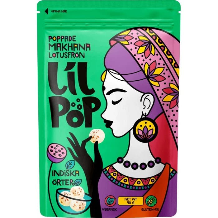 Lil Pop Poppade Lotusfrön Indiska Örter 40g