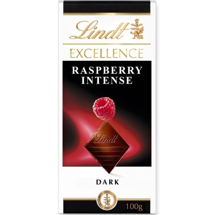 Lindt EXCELLENCE Intensiv Hallon Mörk Choklad 100g – från Lindt – 44 kr – hos Delitea