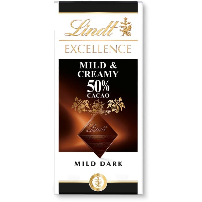Lindt EXCELLENCE 50% Kakao Mild & Krämig Mörk Choklad 100g – från Lindt – 44 kr – hos Delitea