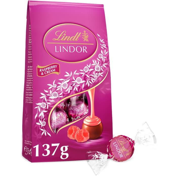 Lindt LINDOR Raspberry & Cream 137g