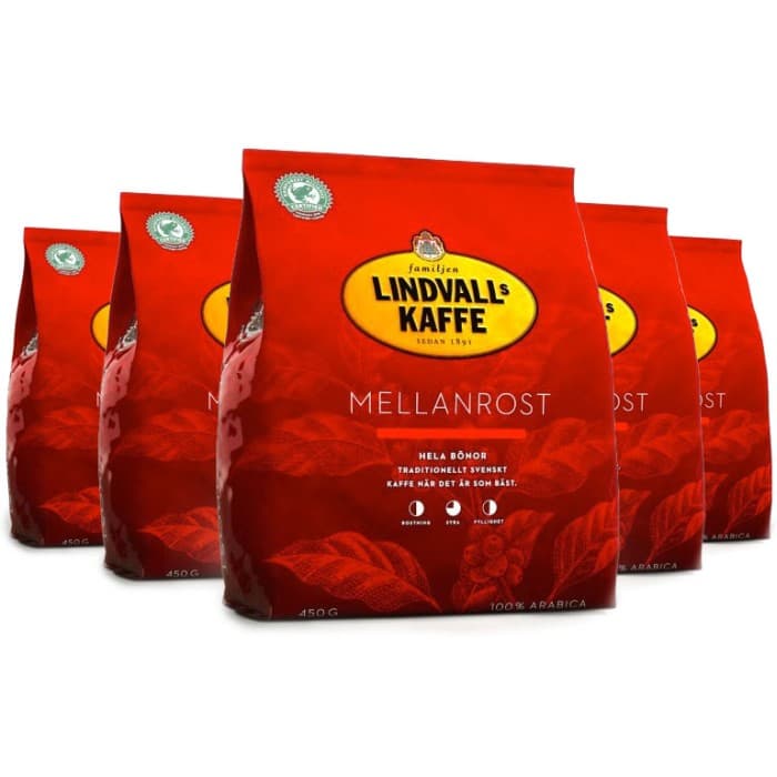 Lindvalls Kaffe Mellanrost Hela Bönor 12x450g – från Lindvalls Kaffe – 945 kr – hos Delitea
