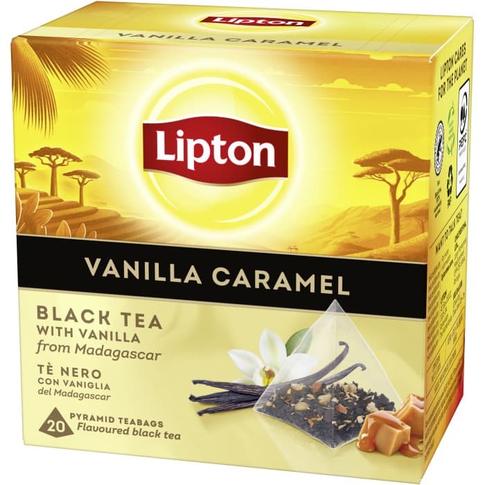 Lipton Vanilla Caramel Black Tea Pyramid Tepåsar 20-pack från Lipton – köp hos Delitea