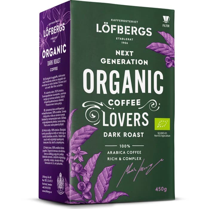 Löfbergs Organic Dark Roast Kaffe Mörkrost Eko 450g från Löfbergs - köp hos Delitea