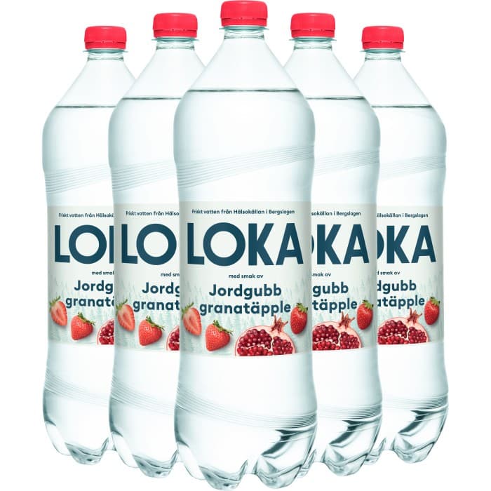 LOKA Jordgubb Granatäpple 8x1,5L – från LOKA – 118 kr – hos Delitea