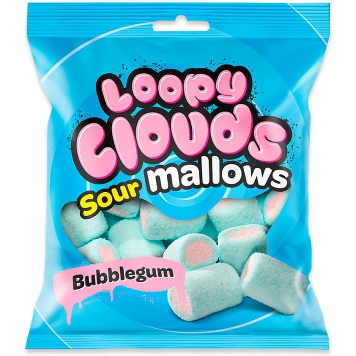 Loopy Clouds Marshmallow Sour Bubblegum 100g – från Loopy Clouds – 24 kr – hos Delitea