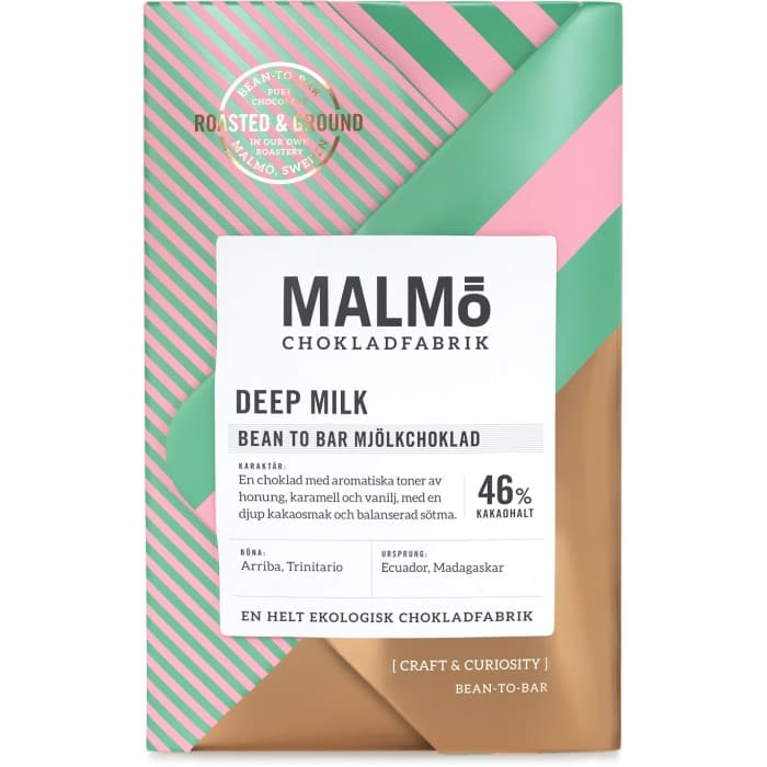 Malmö Chokladfabrik Craft Deep Milk 46% 58g – från Malmö Chokladfabrik – 75 kr – hos Delitea
