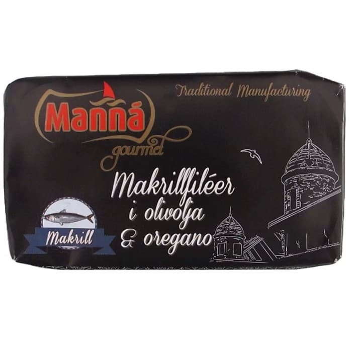 Manná Makrillfiléer i Olivolja & Oregano 120g från Manná – köp hos Delitea