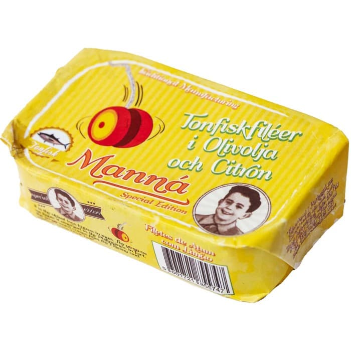 Manná Tonfiskfilé i Olivolja med Citron 120g från Manná – köp hos Delitea
