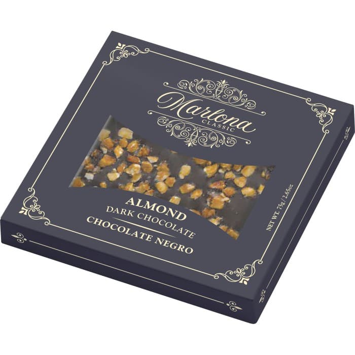 Marlona Mörk Choklad med Karamelliserad Mandel 75g – från Marlona – 69 kr – hos Delitea