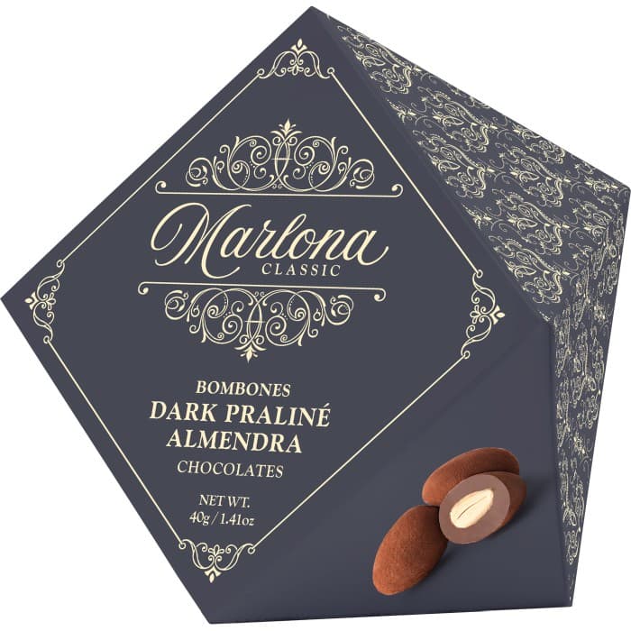 Marlona Mandelchokladpraliner med Mörk Choklad 40g