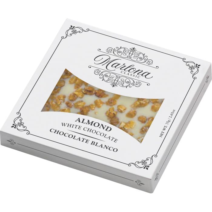 Marlona Vit Choklad med Karamelliserad Mandel 75g – från Marlona – 69 kr – hos Delitea