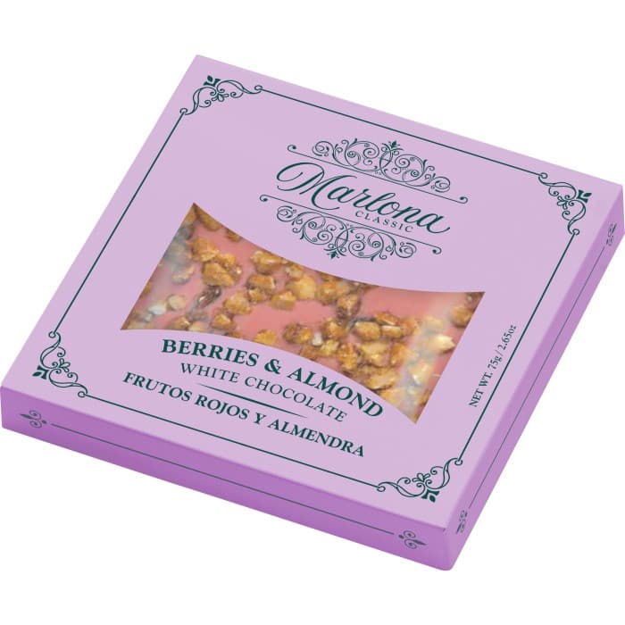 Marlona Vit Choklad med Mandel & Bär 75g – från Marlona – 69 kr – hos Delitea