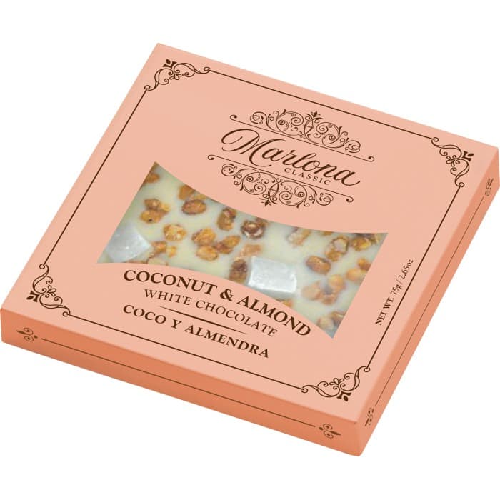 Marlona Vit Choklad med Mandel & Kokos 75g – från Marlona – 69 kr – hos Delitea