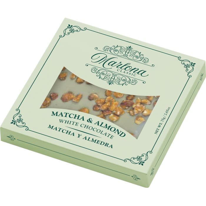 Marlona Vit Choklad med Mandel & Matcha-Te 75g – från Marlona – 69 kr – hos Delitea
