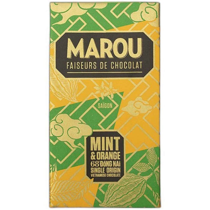 Marou Mörk Choklad Mynta & Apelsin 80g – från Marou – 99 kr – hos Delitea