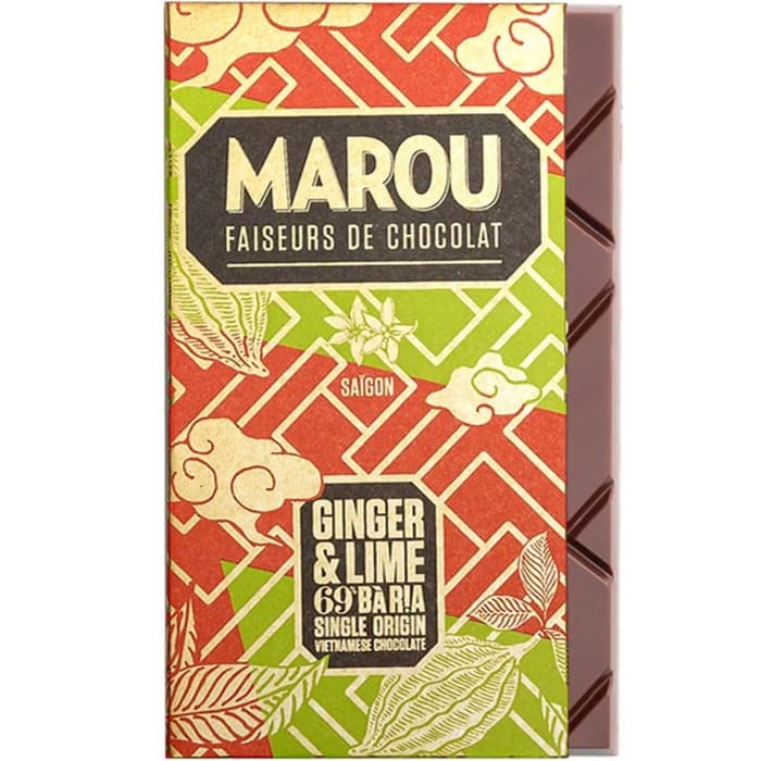 Marou Mörk Choklad Ginger & Lime 69% 80g från Marou – köp hos Delitea