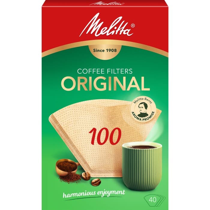 Melitta Kaffefilter Original 100 Oblekta 40st