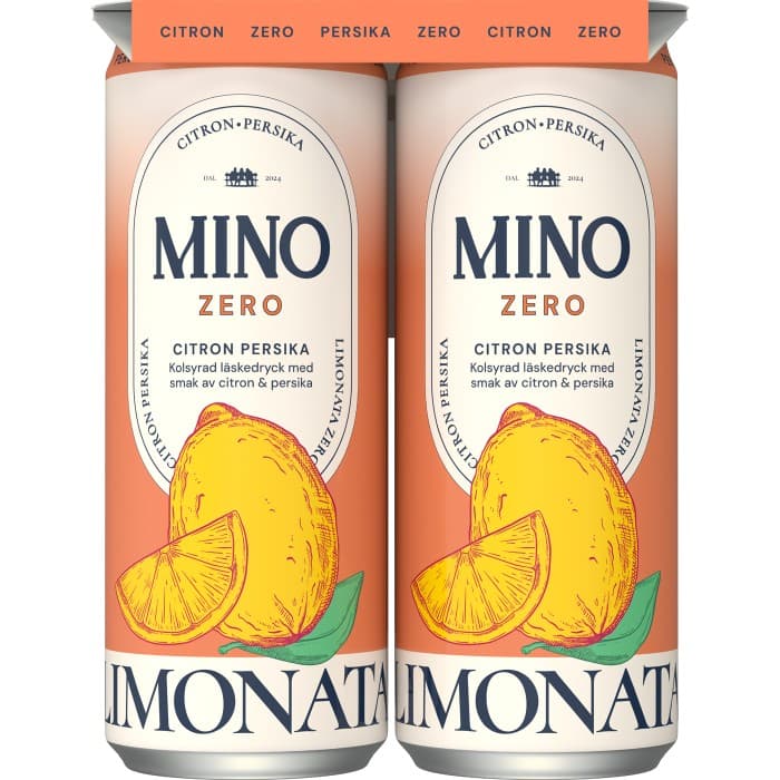 Mino Limonata Citron & Persika 4x33cl – från MINO – 49 kr – hos Delitea