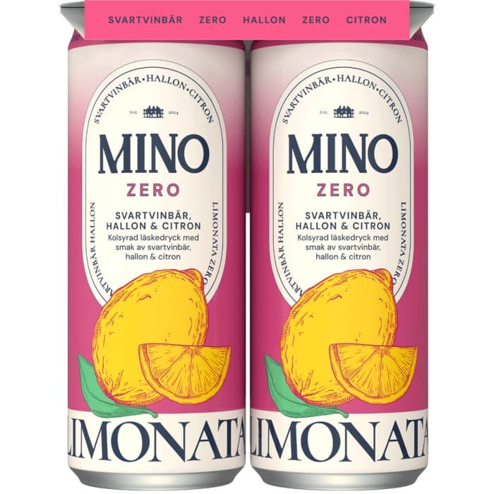 Mino Limonata Svartvinbär, Hallon & Citron Zero 4x33cl – från MINO – 49 kr – hos Delitea