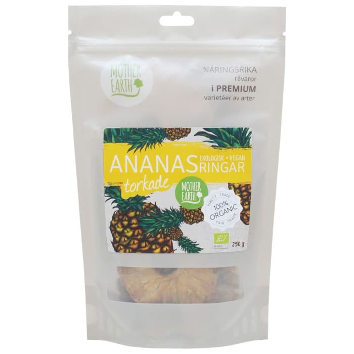 Mother Earth Ananasringar Torkad EKO 250g – från Mother Earth – 103 kr – hos Delitea